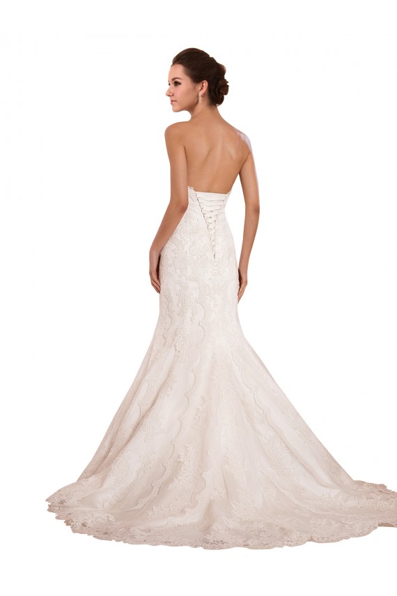 Chapel Train Sleeveless Lace Ivory Mermaid Sexy Wedding Dress Newcastle