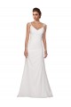 Chapel Train Sleeveless Soft Chiffon Ivory V-Neck Sheath Wedding Dress Newcastle