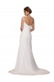 Chapel Train Sleeveless Soft Chiffon Ivory V-Neck Sheath Wedding Dress Newcastle