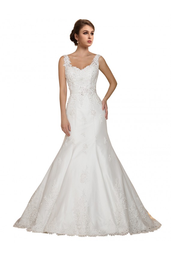 Chapel Train Cap Sleeves Lace Ivory Mermaid Wedding Dress Newcastle