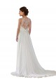 Sweep Train Sleeveless Soft Chiffon Ivory A-Line Boho Wedding Dress Newcastle