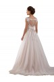 Chapel Train Sleeveless Tulle & Lace Ivory Ball Gown Wedding Dress Newcastle
