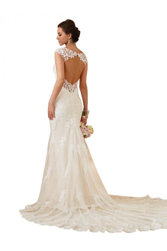 Chapel Train Sleeveless Lace Ivory Sweetheart Mermaid Modern Wedding Dress Newcastle