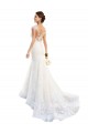 Chapel Train Cap Sleeves Lace White Illusion Neck Mermaid Wedding Dress Newcastle