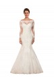 Chapel Train Long Sleeves Lace Ivory Mermaid Sexy Wedding Dress Newcastle