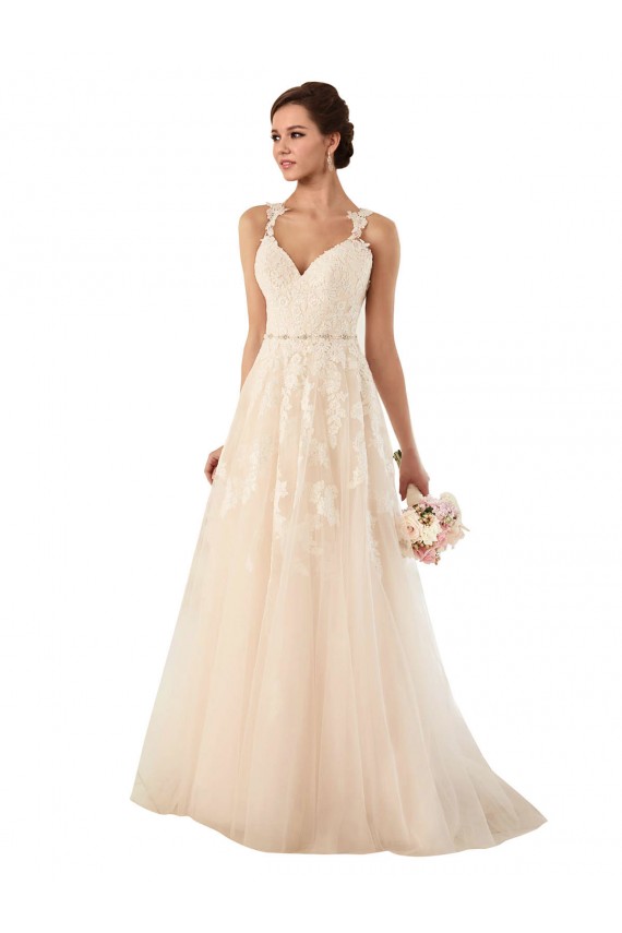 Chapel Train Sleeveless Tulle & Lace Ivory Sweetheart A-Line Wedding Dress Newcastle