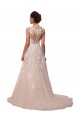 Chapel Train Sleeveless Tulle & Lace Ivory Sweetheart A-Line Wedding Dress Newcastle
