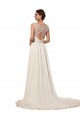 Chapel Train Sleeveless Soft Chiffon Ivory Sheath Wedding Dress Newcastle