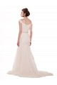 Chapel Train Sleeveless Tulle Ivory Mermaid Beach Wedding Dress Newcastle