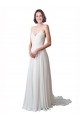 Chapel Train Sleeveless Soft Chiffon & Lace Ivory A-Line Beach Wedding Dress Newcastle