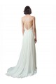 Chapel Train Sleeveless Soft Chiffon & Lace Ivory A-Line Beach Wedding Dress Newcastle