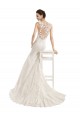 Chapel Train Sleeveless Lace Ivory Illusion Neck Mermaid Wedding Dress Newcastle