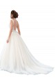 Cathedral Train Sleeveless Tulle & Lace Ivory A-Line Beach Wedding Dress Newcastle