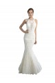 Chapel Train Sleeveless Tulle Ivory Illusion Neck Mermaid Beach Wedding Dress Newcastle