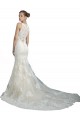 Chapel Train Sleeveless Tulle Ivory Illusion Neck Mermaid Beach Wedding Dress Newcastle