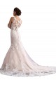 Cathedral Train Sleeveless Tulle & Lace Ivory & Champagne Mermaid Wedding Dress Newcastle