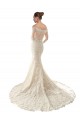 Chapel Train Long Sleeves Tulle & Lace Ivory & Champagne Mermaid Wedding Dress Newcastle
