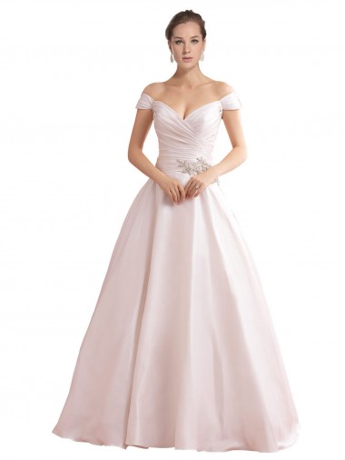 Chapel Train Sleeveless Satin Ivory A-Line Wedding Dresses Newcastle