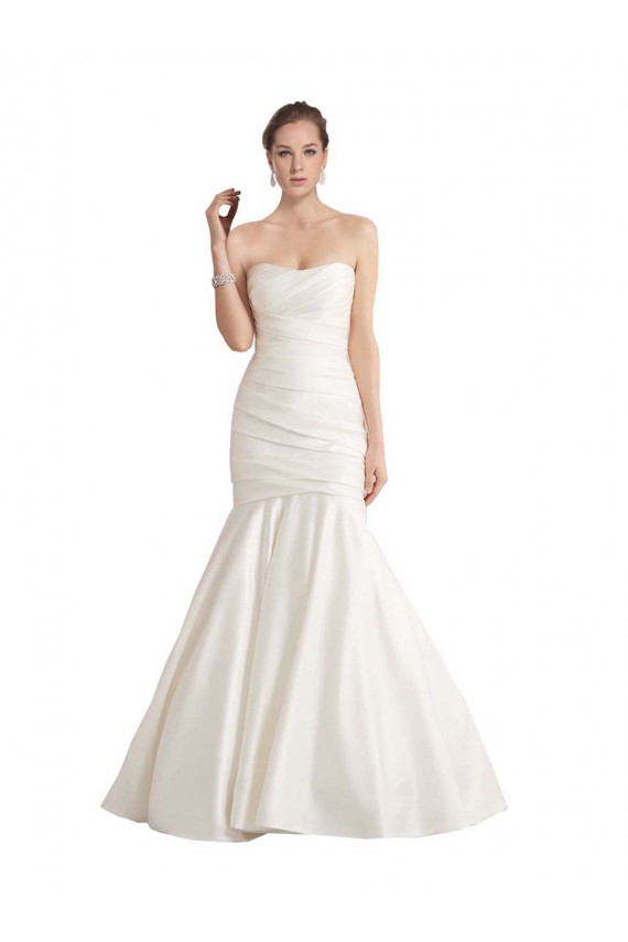 Chapel Train Sleeveless Satin Ivory Strapless Mermaid Beach Wedding Dress Newcastle