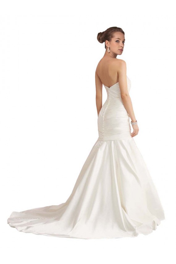 Chapel Train Sleeveless Satin Ivory Strapless Mermaid Beach Wedding Dress Newcastle