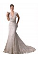 Chapel Train Cap Sleeves Lace Ivory Mermaid Wedding Dresses Newcastle