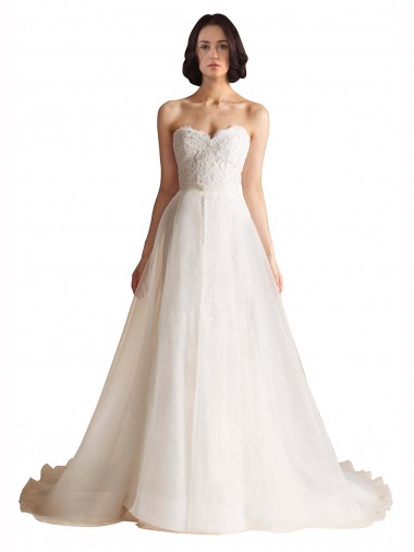 Sweep Train Sleeveless Tulle Ivory A-Line Bridal Wedding Dress Newcastle