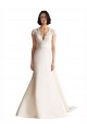 Chapel Train Cap Sleeves Satin Ivory A-Line Wedding Dress Newcastle