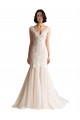 Sweep Train Sleeveless Tulle Ivory & Champagne Mermaid Wedding Dress Newcastle