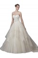 Chapel Train Sleeveless Tulle & Lace Ivory Scoop Neck Ball Gown Wedding Dress Newcastle