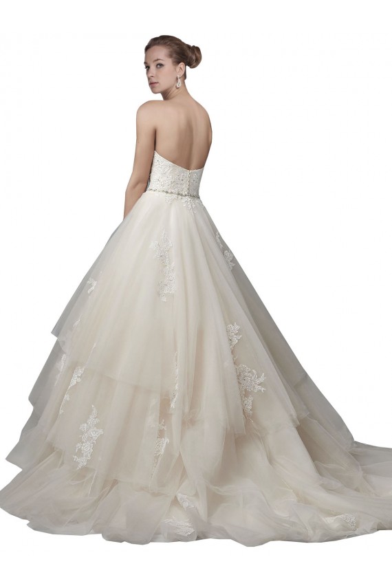 Chapel Train Sleeveless Tulle & Lace Ivory Scoop Neck Ball Gown Wedding Dress Newcastle