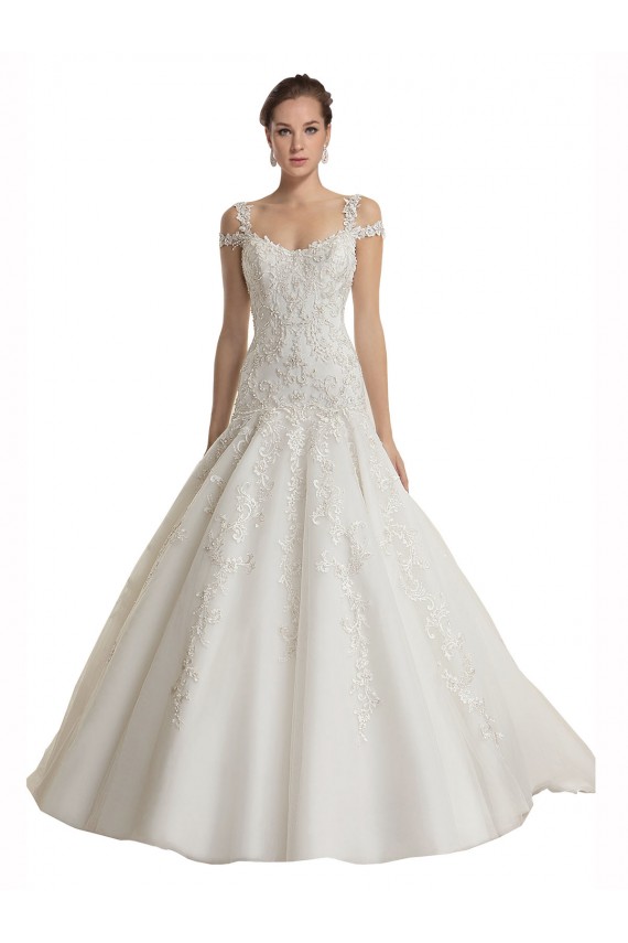 Sweep Train Sleeveless Tulle & Lace Ivory Off the Shoulder Mermaid Wedding Dress Newcastle