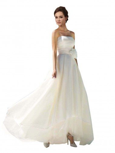 Long Sleeveless Soft Chiffon Ivory A-Line Wedding Dress Newcastle
