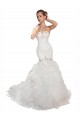 Chapel Train Sleeveless Tulle White Mermaid Wedding Dress Newcastle