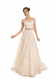 Chapel Train Sleeveless Lace Ivory A-Line Beach Wedding Dress Newcastle