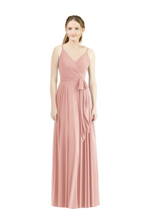 Long Sleeveless Soft Chiffon Bliss Pink A-Line Formal Dress / Bridesmaid Dress Newcastle