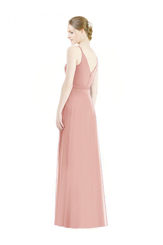 Long Sleeveless Soft Chiffon Bliss Pink A-Line Formal Dress / Bridesmaid Dress Newcastle