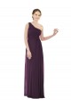 Long Sleeveless Soft Chiffon Grape One Shoulder A-Line Evening Dress / Bridesmaid Dress Newcastle