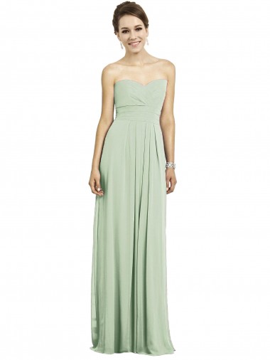 Long Sleeveless Soft Chiffon Sage A-Line Bridesmaid Dress Newcastle
