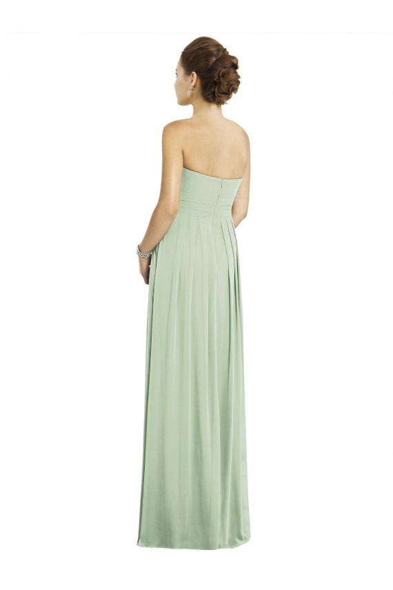 Long Sleeveless Soft Chiffon Sage A-Line Bridesmaid Dress Newcastle