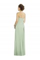 Long Sleeveless Soft Chiffon Sage A-Line Bridesmaid Dress Newcastle