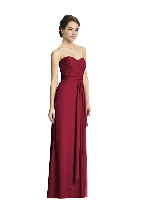 Long Sleeveless Soft Chiffon Burgundy A-Line Formal Dress / Bridesmaid Dress Newcastle