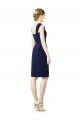 Knee Length Cap Sleeves Soft Chiffon Dark Navy Sheath Bridesmaid Dress Newcastle