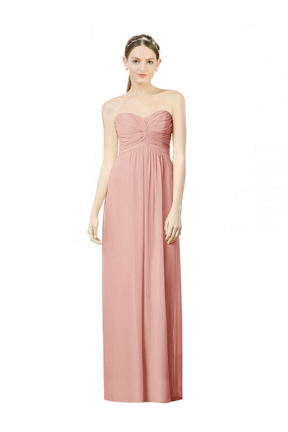 Long Sleeveless Soft Chiffon Bliss Pink Sweetheart A-Line Bridesmaid Dress Newcastle