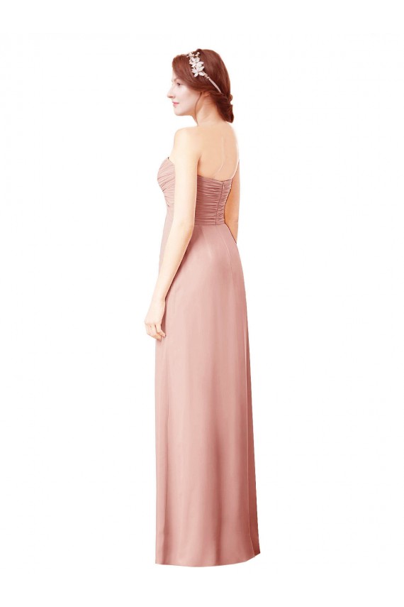 Long Sleeveless Soft Chiffon Bliss Pink Sweetheart A-Line Bridesmaid Dress Newcastle
