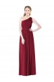 Long Sleeveless Soft Chiffon Burgundy A-Line Bridesmaid Gown Newcastle