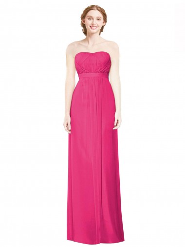 Long Sleeveless Soft Chiffon Azalea Strapless A-Line Bridesmaid Dress Newcastle