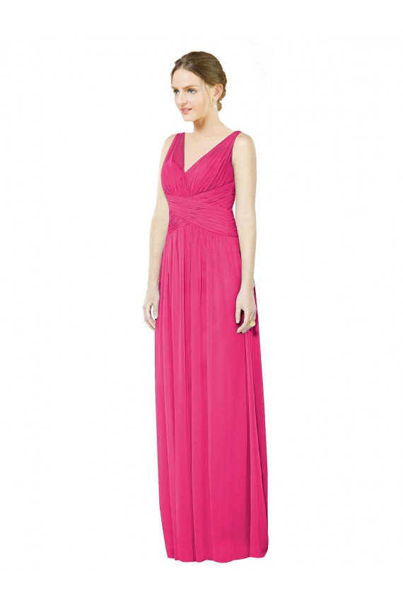 Long Sleeveless Soft Chiffon Azalea A-Line Bridesmaid Dress Newcastle