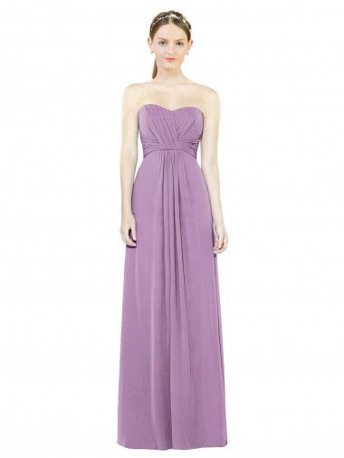Long Sleeveless Soft Chiffon Dark Lavender Sweetheart A-Line Bridesmaid Dress Newcastle