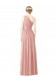 Long Sleeveless Soft Chiffon Bliss Pink One Shoulder A-Line Bridesmaid Dress Newcastle