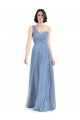 Long Sleeveless Soft Chiffon Dusty Blue One Shoulder A-Line Formal Dress / Bridesmaid Dress Newcastle